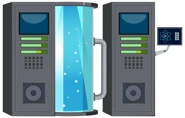 Cryonics Capsule Cartoon White Background Illustration — Stock Vector