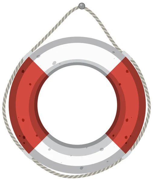 Lifebuoy Safety Ring White Background Illustration — Stockvektor