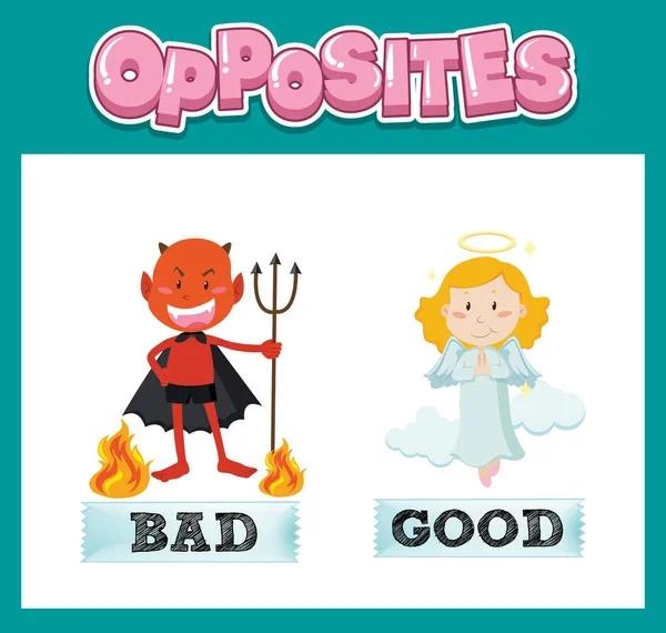 English Words Bad Good Illustration — Vector de stock