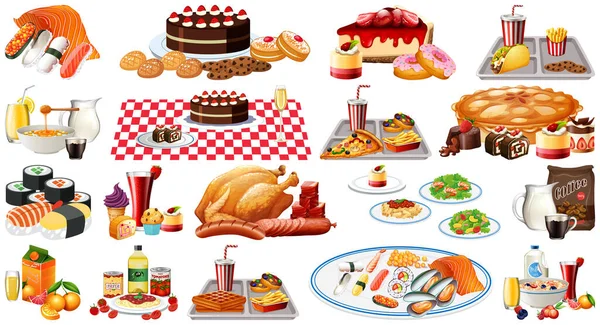 Gıda ve içecekler illüstrasyon oluşturur