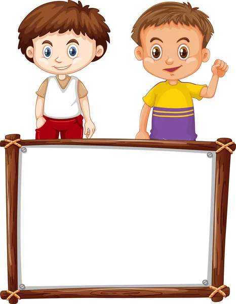 板模板与快乐的孩子图 — 图库矢量图片