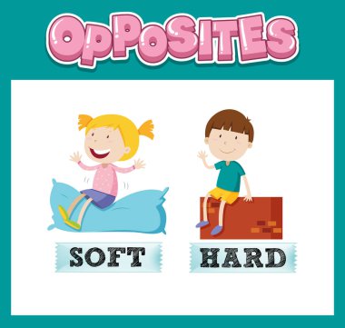 Çocuk resimlemesi için karşıt İngilizce kelimeler