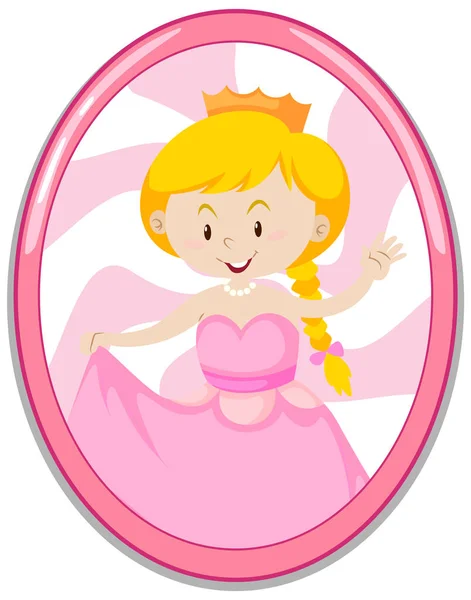 Cute Princess Cartoon Character Illustration — Stock Vector