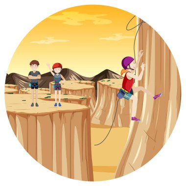 Çöl kaya tırmanışı rozet çizimi