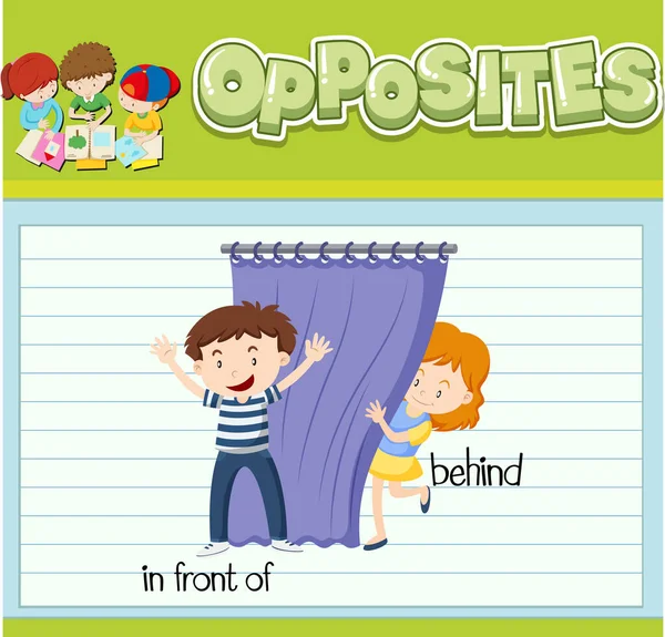 Tegengestelde Woorden Met Afbeeldingen Voor Kinderen Illustratie — Stockvector