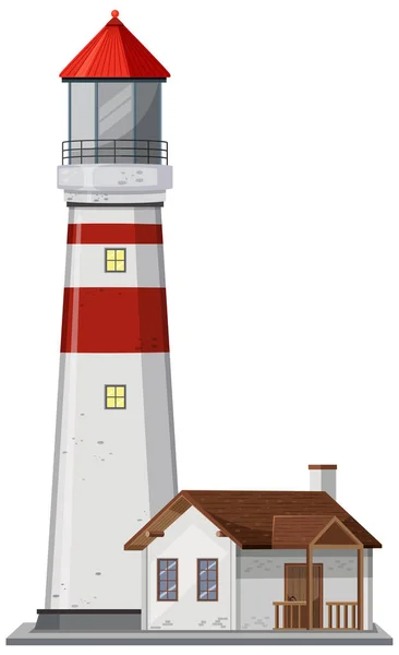 Lighthouse White Background Illustration — Vettoriale Stock