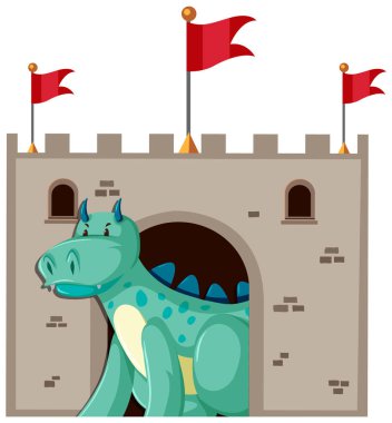 Şirin ejderha çizgi film karakteri çizimi