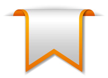 Beyaz arkaplan illüstrasyonunda turuncu pankart tasarımı