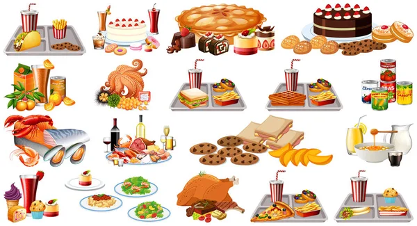 Gıda ve içecekler illüstrasyon oluşturur