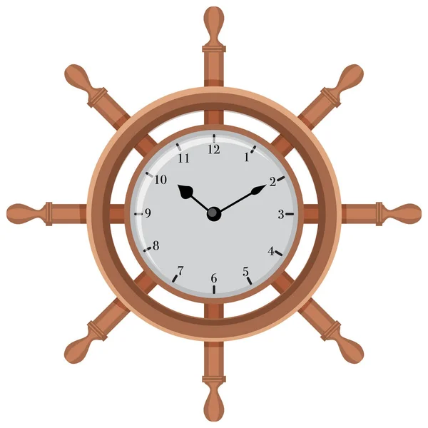 Корабельний Годинник Білому Тлі Ілюстрації — стоковий вектор