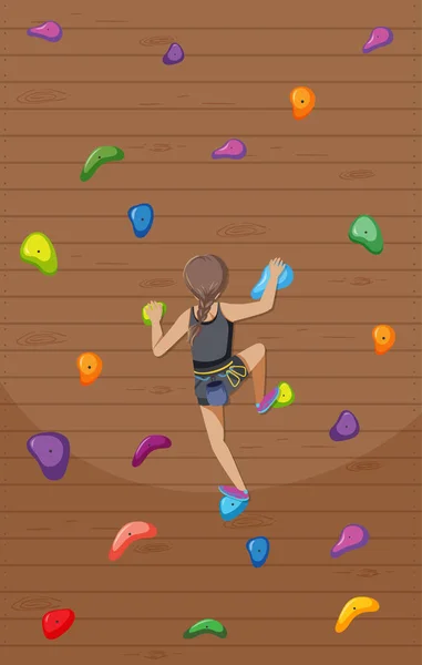 Indoor Rock Climbing Gym Illustration — ストックベクタ