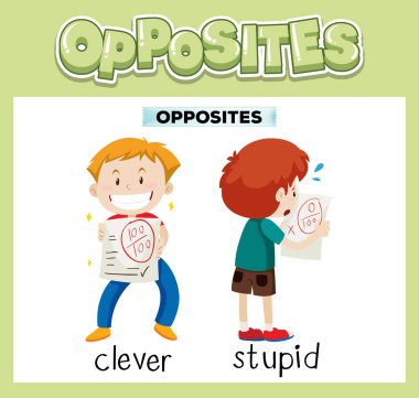 Çocuk resimlemesi için karşıt İngilizce kelimeler