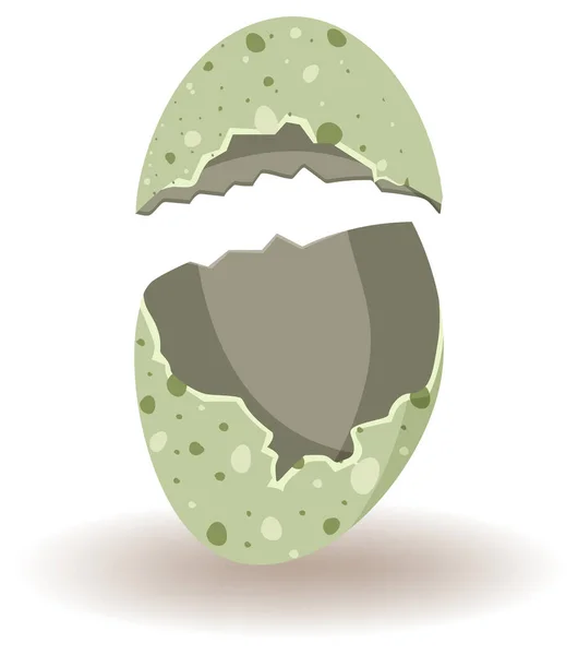 白色背景图上的裂开的蛋 — 图库矢量图片