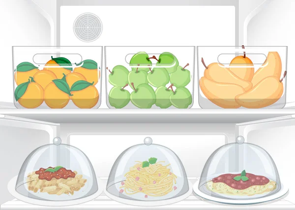 Refrigerator Foods Illustration — Stock Vector