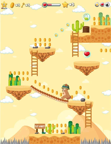 Plataforma Juego Fondo Plantilla Ilustración — Vector de stock