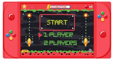 Handheld game console isolated illustration clipart