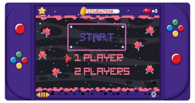 El bilgisayarı oyun konsolu izole illüstrasyonu