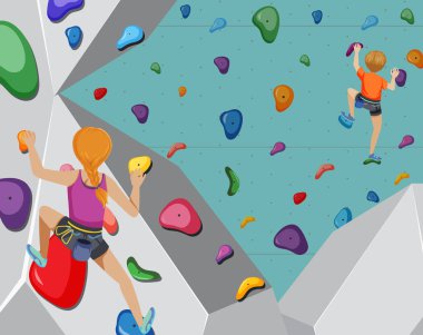 Kapalı alan kaya tırmanışı spor salonu çizimi