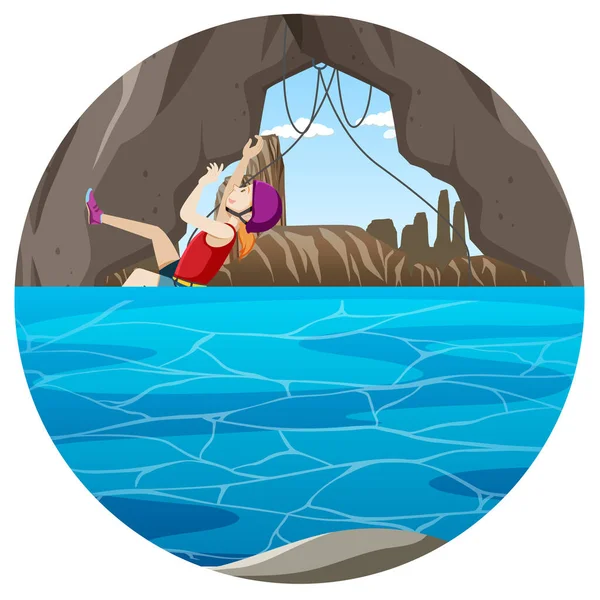 Rock Climbing Badge Isolated Illustration — ストックベクタ