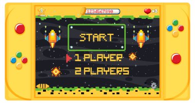 El bilgisayarı oyun konsolu izole illüstrasyonu