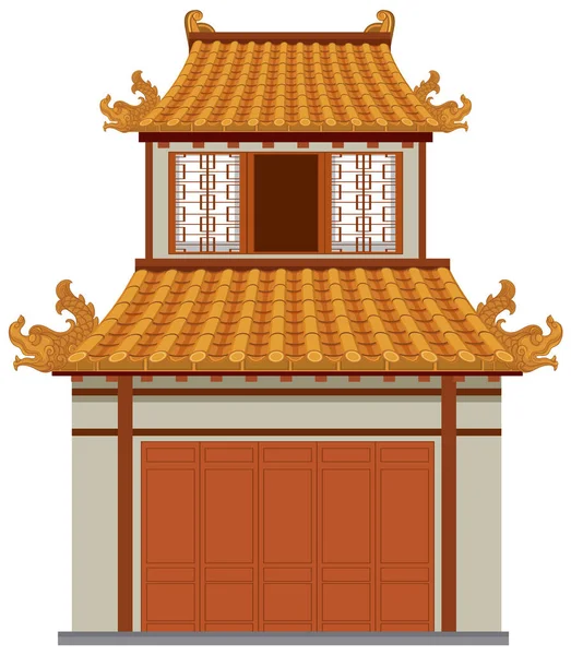 Китайское Традиционное Здание Белом Фоне — стоковый вектор