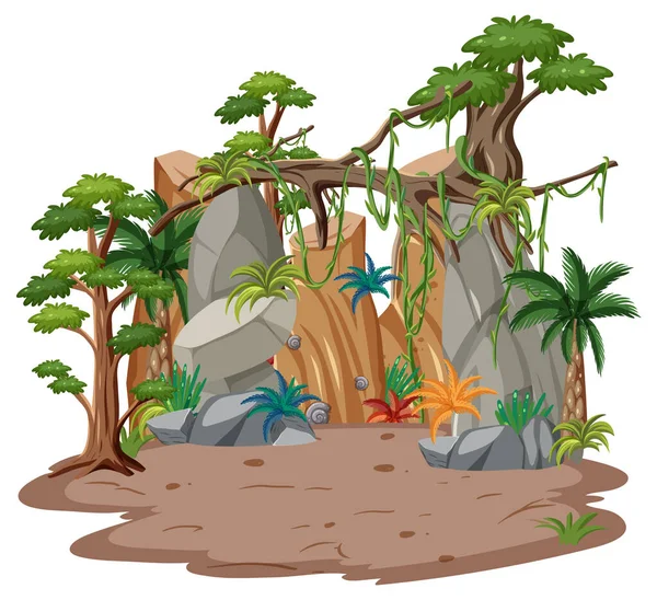 Illustration Isolée Terres Forestières Vides — Image vectorielle