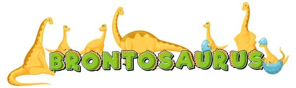 Симпатичный Бронтозавр Динозавр Детская Иллюстрация Персонажей Мультфильмов — стоковый вектор