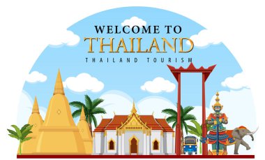 Bangkok Tayland Landmark Logo Sancakları