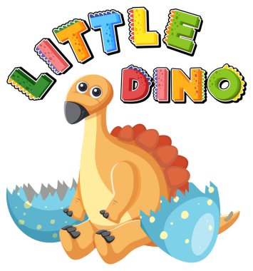 Küçük sevimli Stegosaurus dinozor çizgi film karakteri çizimi