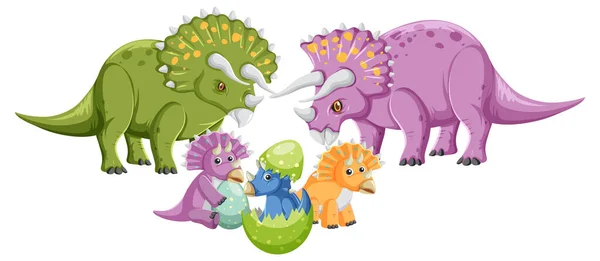 Illustration Tricératops Personnages Dessins Animés Pour Bébé — Image vectorielle