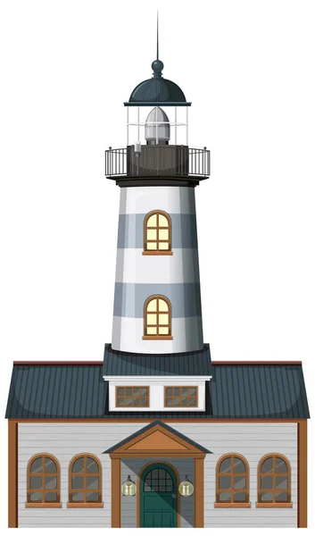 Phare Isolé Sur Fond Blanc Illustration — Image vectorielle