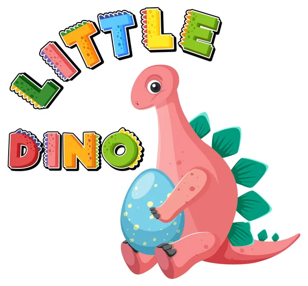 Küçük sevimli Stegosaurus dinozor çizgi film karakteri çizimi