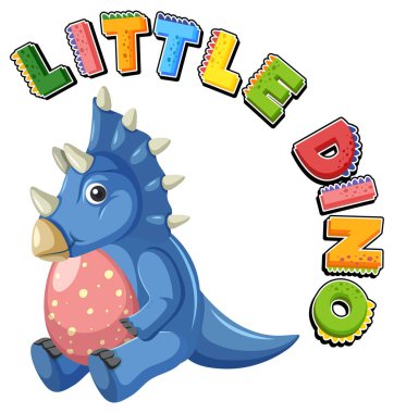 Şirin triceratops dinozor karikatürü çizimi