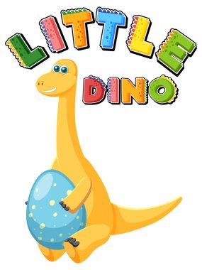 Şirin apatosaurus dinozor karikatür çizimi
