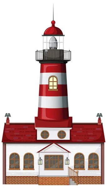 Phare Isolé Sur Fond Blanc Illustration — Image vectorielle