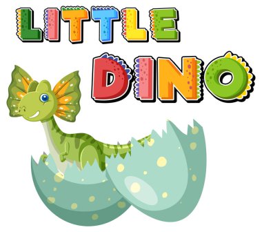 Küçük sevimli dinozor çizgi film karakteri çizimi