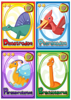 Dinozor çizgi film karakter çizimleri