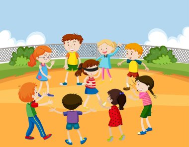 Okul gezisindeki çocuklar.