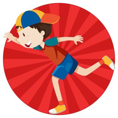 Aktif çocuk basit çizgi film karakteri çizimi