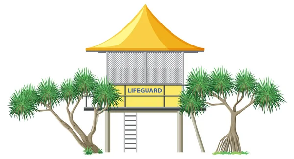 Башня Lifeguard Белом Фоне — стоковый вектор