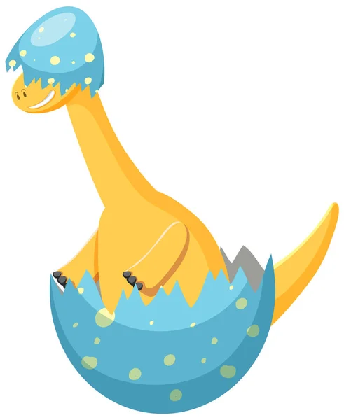 Lindo Brachiosaurus Dinosaurio Dibujos Animados Ilustración — Vector de stock