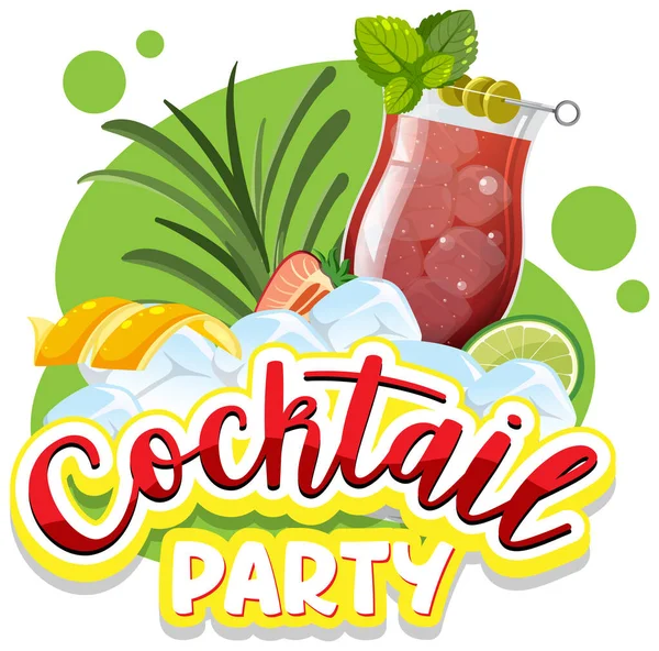 Cocktail Parti Banner Text Illustration — Stock vektor