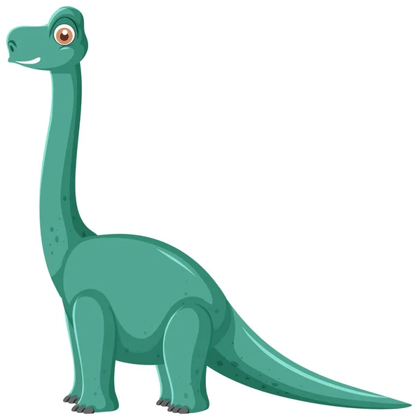 Lindo Brachiosaurus Dinosaurio Dibujos Animados Ilustración — Archivo Imágenes Vectoriales