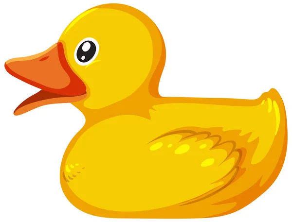 Yellow Toy Duck White Background Illustration — Stock Vector