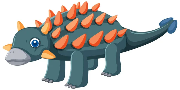 Lindo Ankylosaurus Dinosaurio Dibujos Animados Ilustración — Archivo Imágenes Vectoriales
