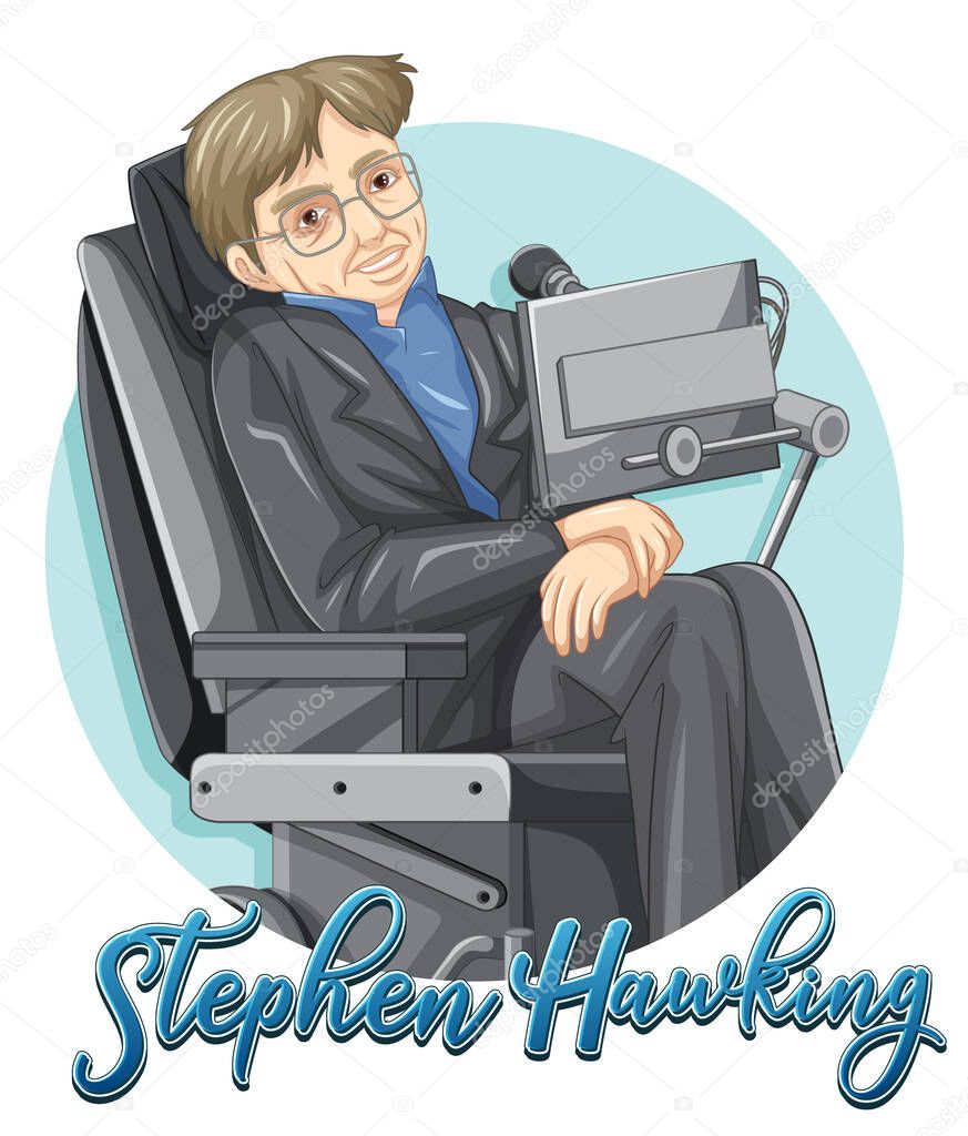 Stephen Hawking cartoon character illustration
