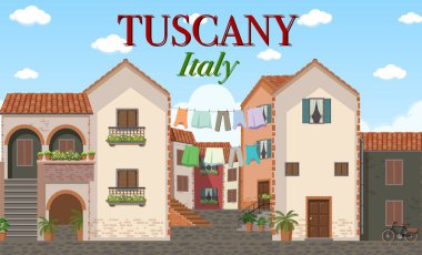 Toskana İtalya Logo Bayrağı İllüstrasyonu