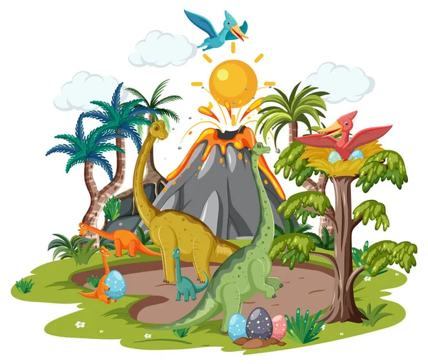 Dinossauro Com Ilustração Desenho Animado Número imagem vetorial de  blueringmedia© 562870536