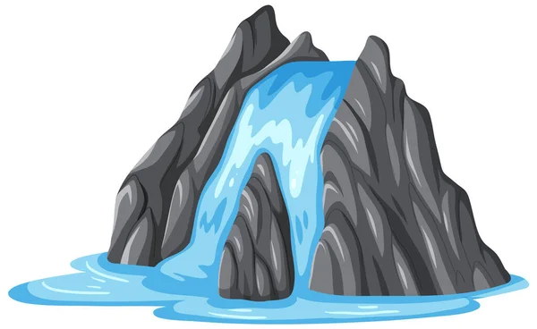 Wasserfall Cartoon Stil — Stockvektor