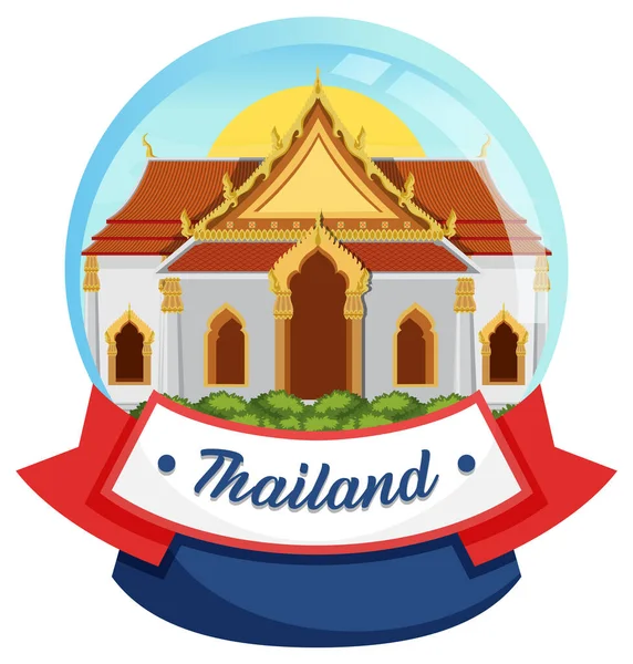 Bangkok Tailandia Landmark Logo Banner Ilustración — Archivo Imágenes Vectoriales